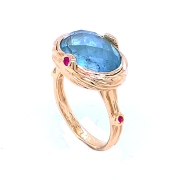 14k gold Sea Grass Aquamarine Ring