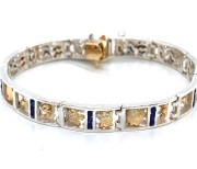 Sterling silver and 14k Reef Link Bracelet with Sapphires